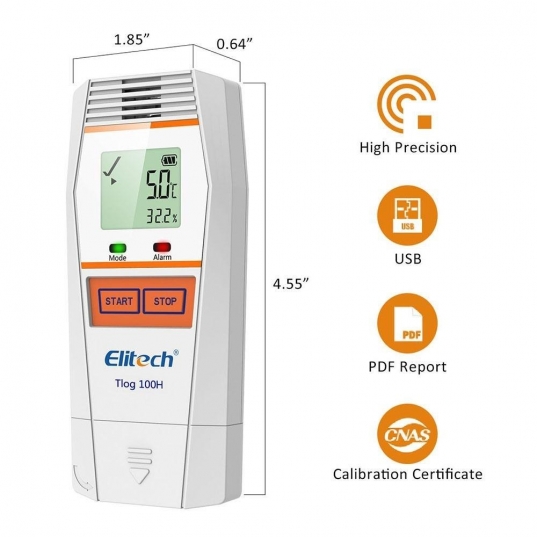 TLOG 100H DATALOGGER TEMPERATURA E UMIDADE (-30 A 70ºC E 10 90%) 3200 LEITURAS MEDIDAS